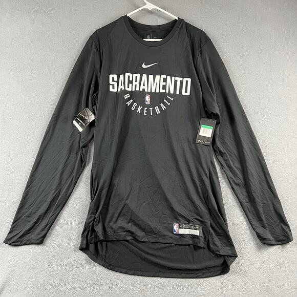 Nike Shirt Mens XL Tall Black Sacramento Kings Dri-Fit Long Sleeve Team Issued - Picture 1 of 6